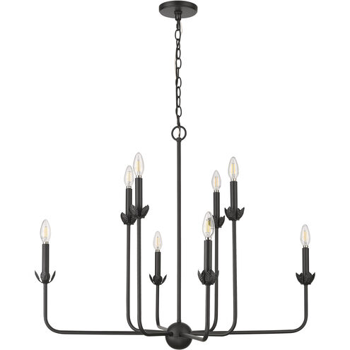 Freesia 8 Light 36 inch Matte Black Chandelier Ceiling Light